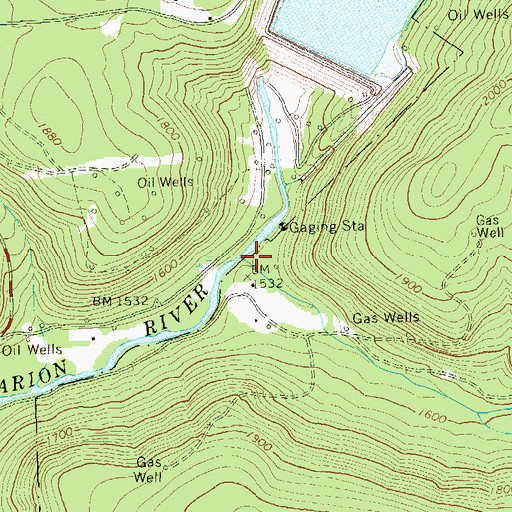 Topographic Map of Middle Fork East Branch Clarion River, PA