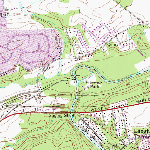 Topographic Map of Mill Creek, PA