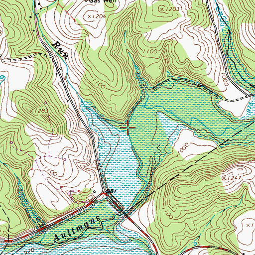 Topographic Map of Miller Run, PA