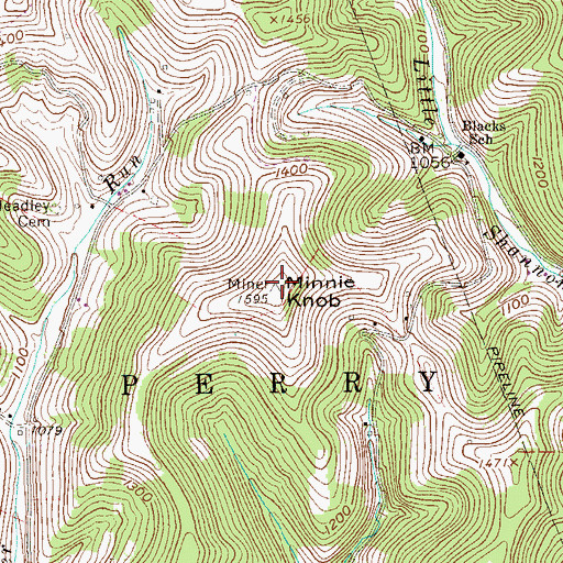Topographic Map of Minnie Knob, PA