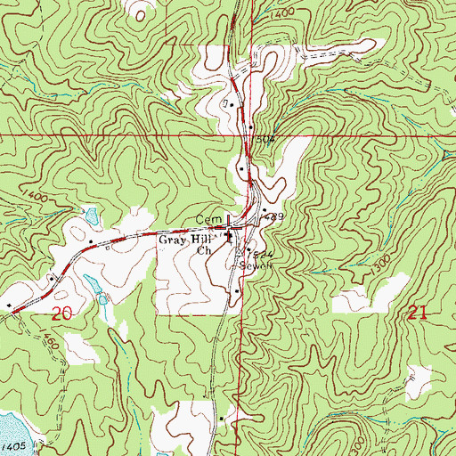 Topographic Map of Gray Hill Church, AL