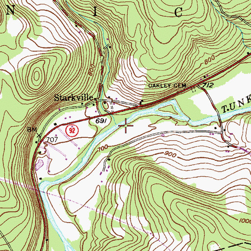 Topographic Map of Monroe Creek, PA