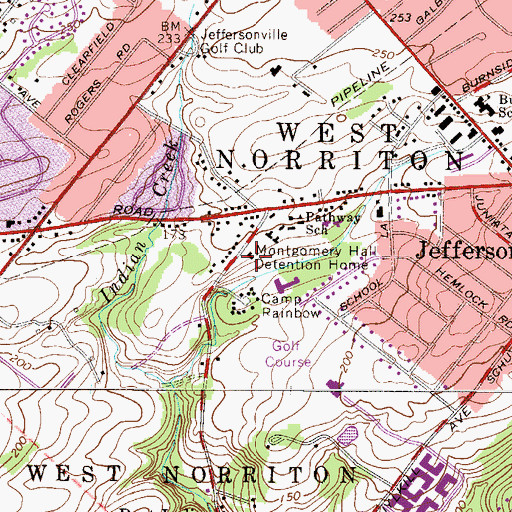 Topographic Map of Montgomery Hill Detention Home, PA