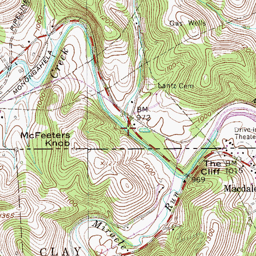 Topographic Map of Morris Run, PA