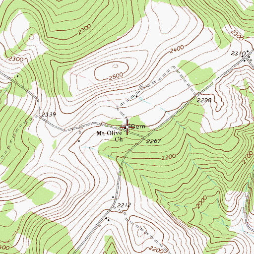Topographic Map of Mount Olive Church, PA