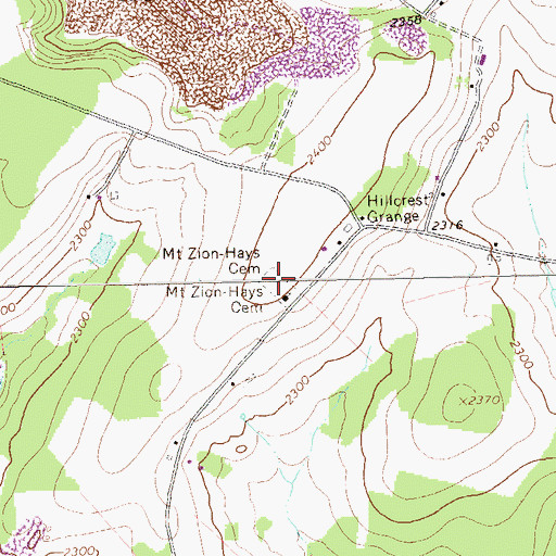 Topographic Map of Mount Zion-Hays Cemetery, PA