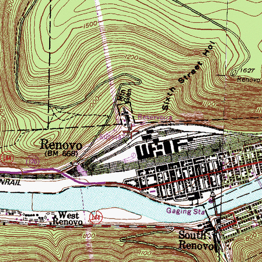 Topographic Map of Mountain Glen, PA