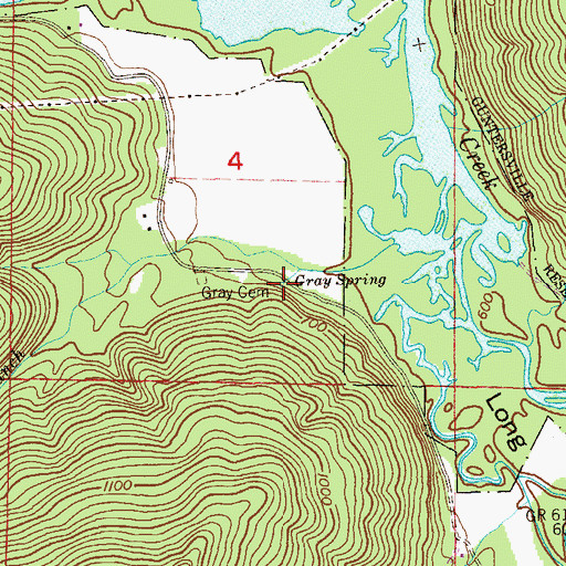 Topographic Map of Gray Spring, AL