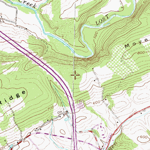 Topographic Map of Moyer Ridge, PA