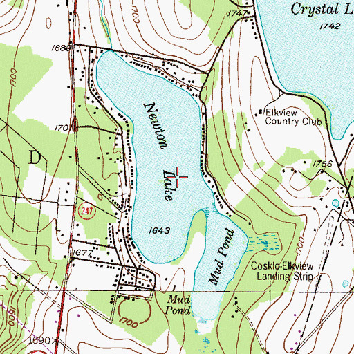 Topographic Map of Mud Pond, PA