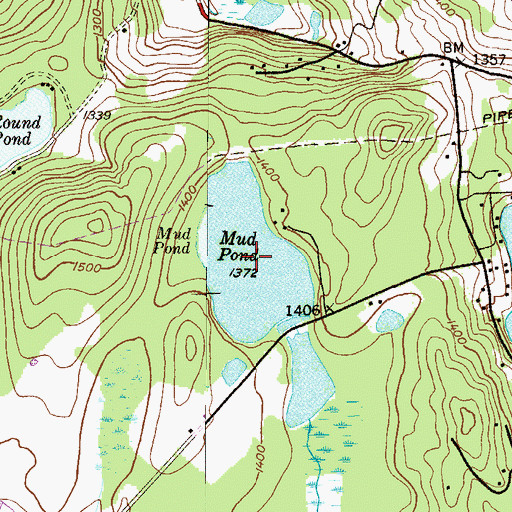 Topographic Map of Mud Pond, PA