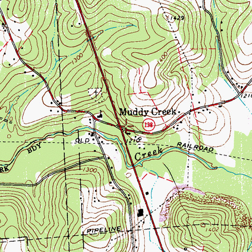 Topographic Map of Muddy Creek, PA