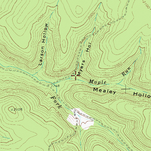 Topographic Map of Myers Hollow, PA