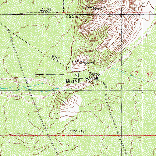 Topographic Map of Suizo Well, AZ