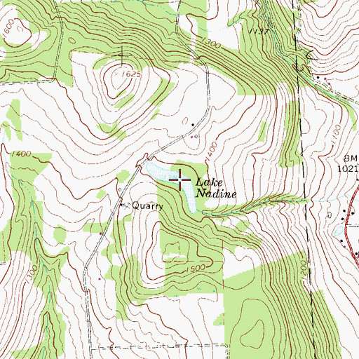 Topographic Map of Lake Nadine, PA