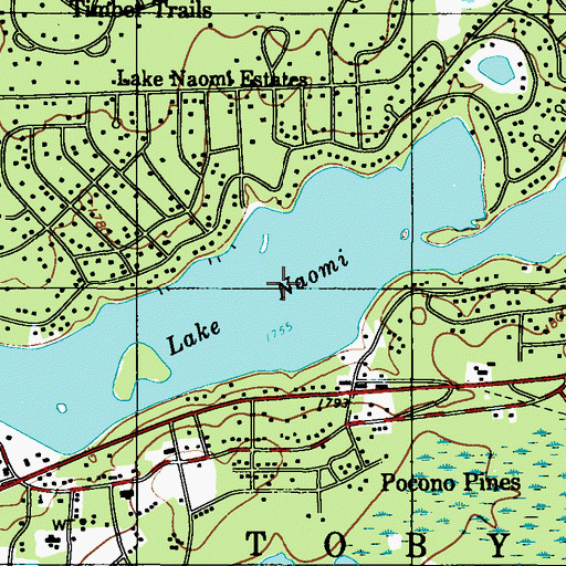Topographic Map of Lake Naomi, PA