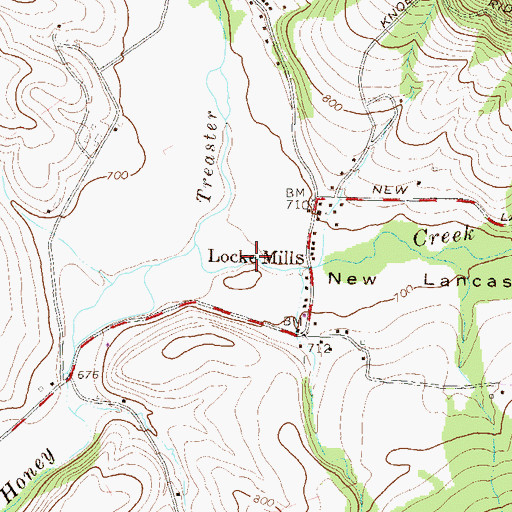 Topographic Map of New Lancaster Valley, PA