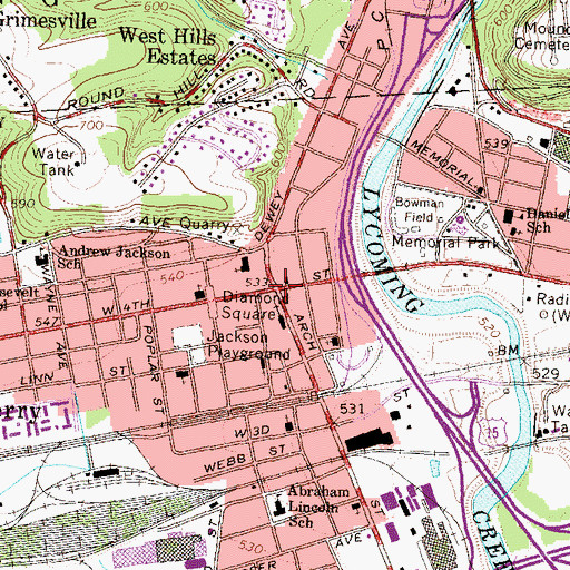 Topographic Map of Newberry, PA