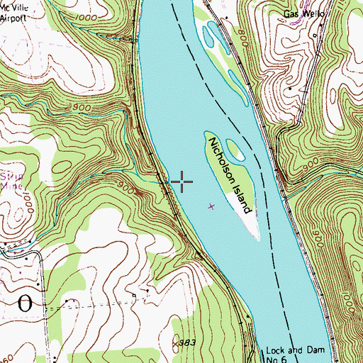 Topographic Map of Nicholson Run, PA