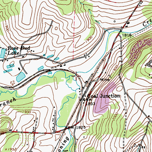 Topographic Map of North Branch Quemahoning Creek, PA