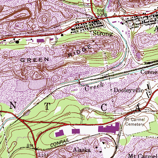 Topographic Map of North Branch Shamokin Creek, PA