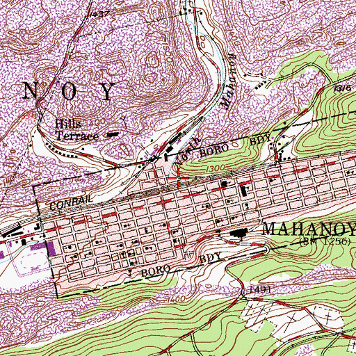 Topographic Map of North Mahanoy Creek, PA