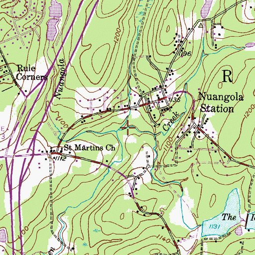 Topographic Map of Nuangola Outlet, PA