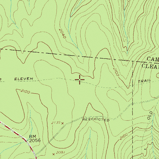 Topographic Map of Number Eleven Trail, PA