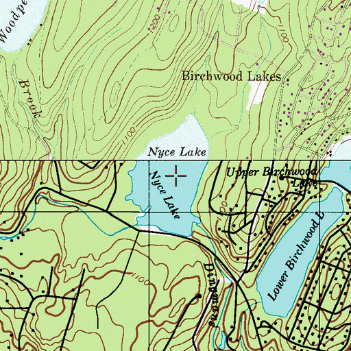 Topographic Map of Nyce Lake, PA