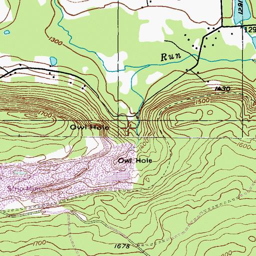 Topographic Map of Owl Hole, PA