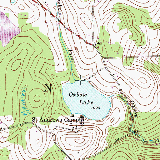 Topographic Map of Oxbow Inlet, PA