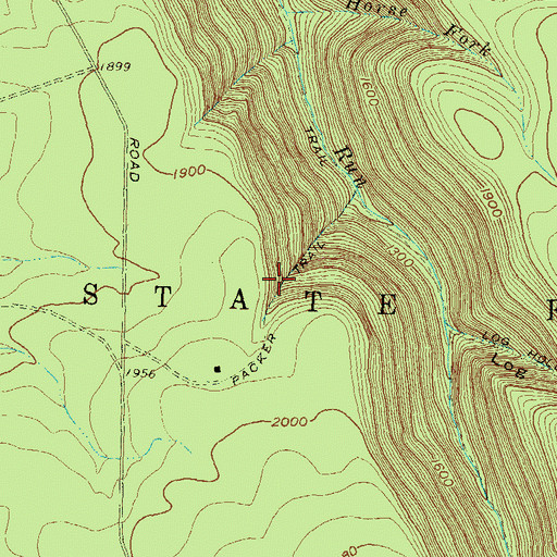 Topographic Map of Packer Trail, PA