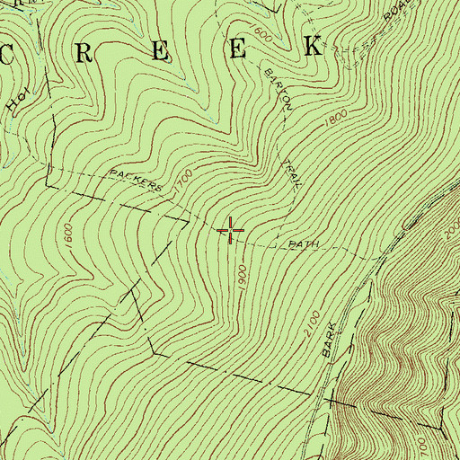 Topographic Map of Packers Path, PA