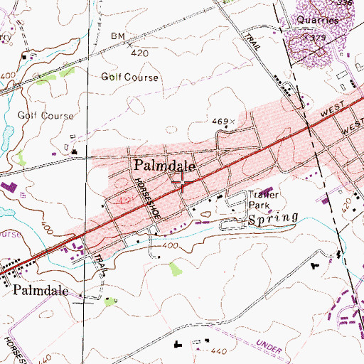 Topographic Map of Palmdale, PA