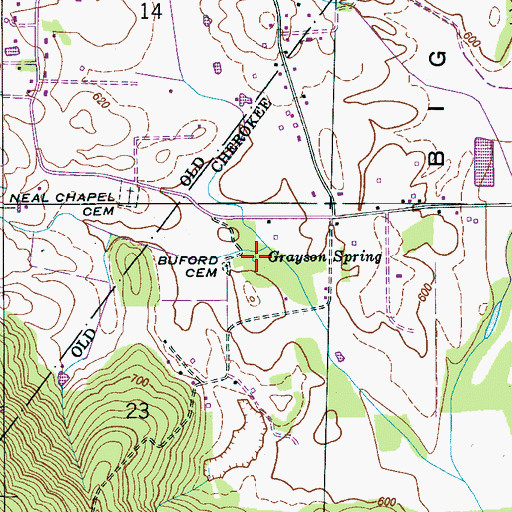 Topographic Map of Grayson Spring, AL