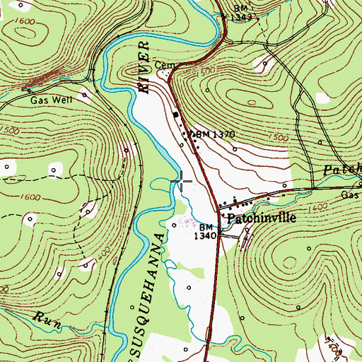Topographic Map of Patchin Run, PA