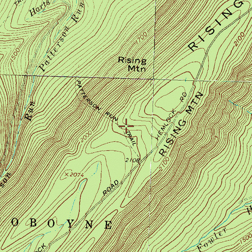 Topographic Map of Patterson Run Trail, PA
