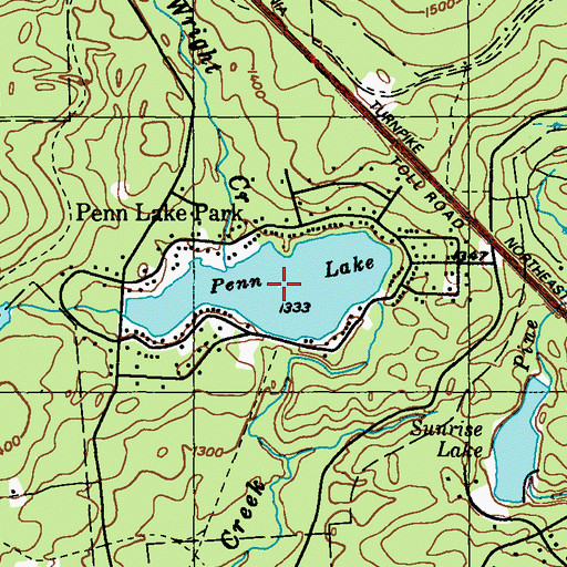 Topographic Map of Penn Lake, PA