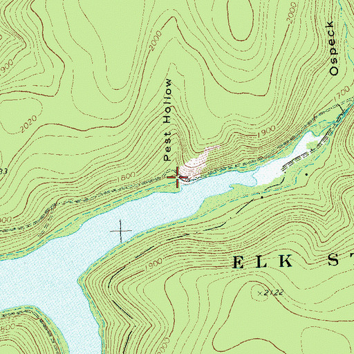 Topographic Map of Pest Hollow, PA