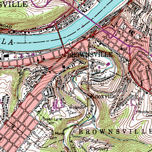 Topographic Map of Pike Mine, PA