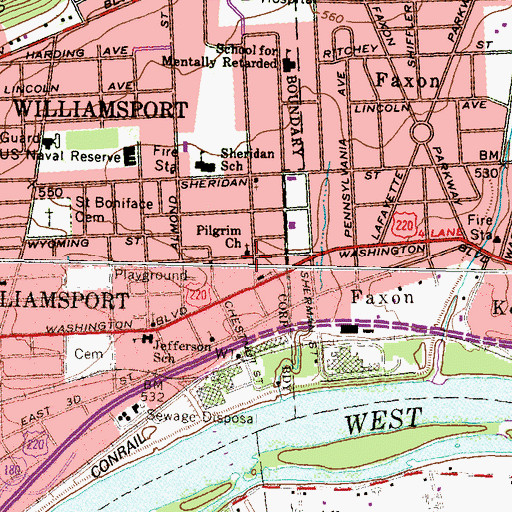 Topographic Map of Pilgrim Church, PA