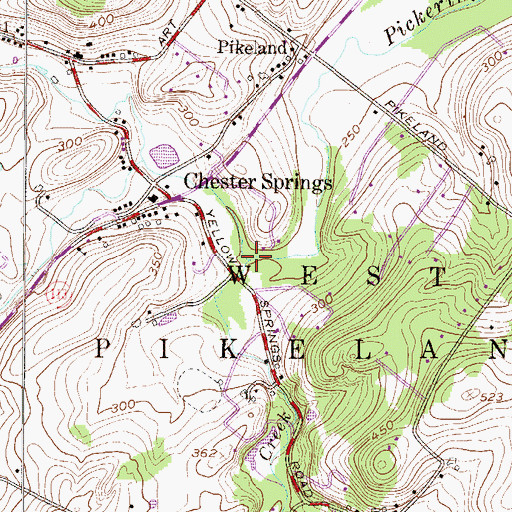 Topographic Map of Pine Creek, PA