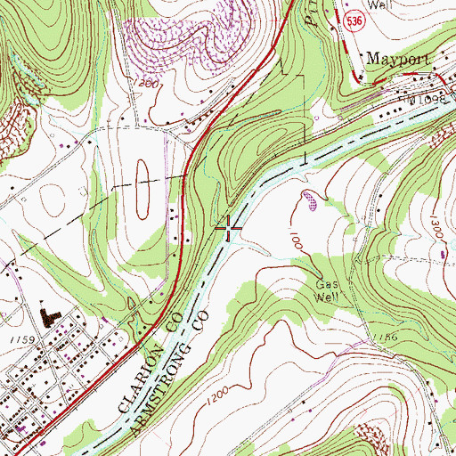 Topographic Map of Pine Creek, PA