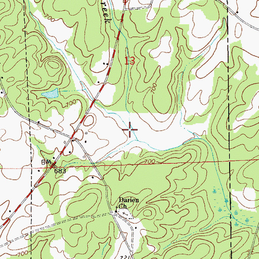Topographic Map of Greasy Creek, AL