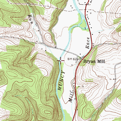 Topographic Map of Pine Run, PA