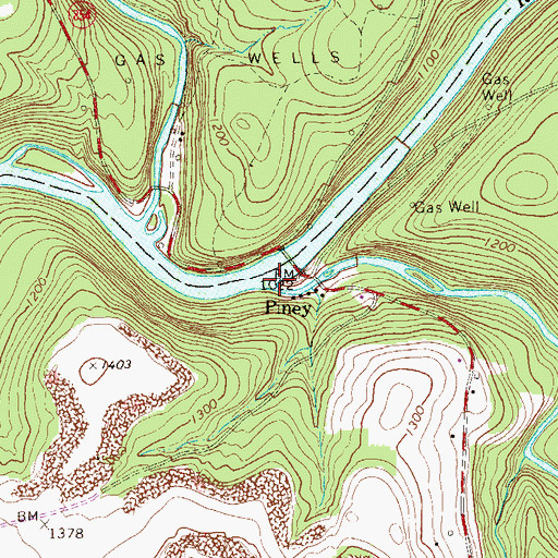 Topographic Map of Piney Creek, PA