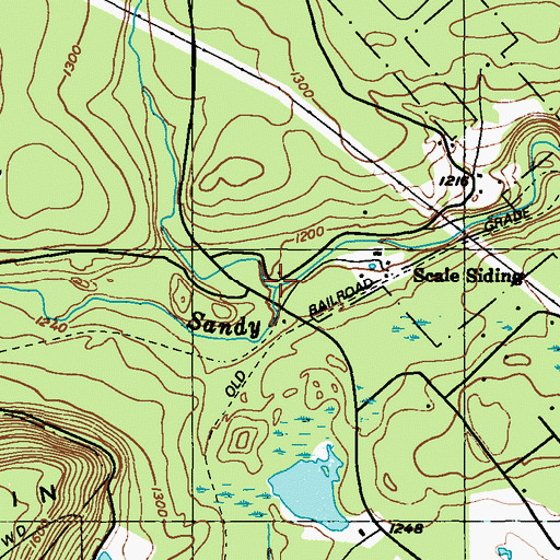 Topographic Map of Pond Creek, PA