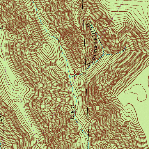 Topographic Map of Poormans Draft, PA
