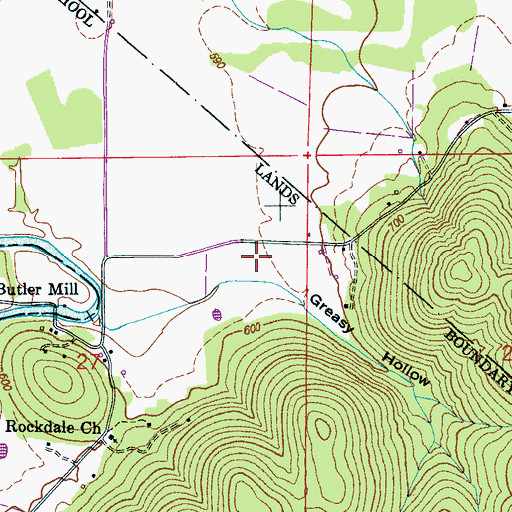 Topographic Map of Greasy Hollow, AL
