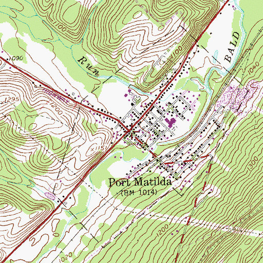 Topographic Map of Port Matilda, PA